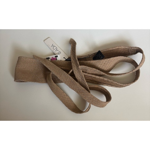 ADA Collection Python Print Suede  Wrap Statement Belt in Oatmeal ~ ONE SIZE